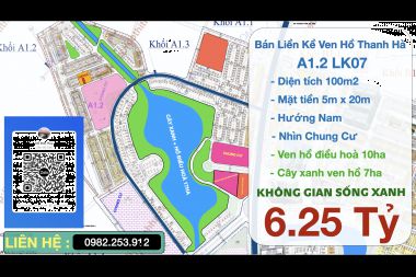 Bán Liền kề 100 m<sup>2</sup> phân khu A1.2 Khu Đô Thị Thanh Hà Cienco 5 - Mường Thanh